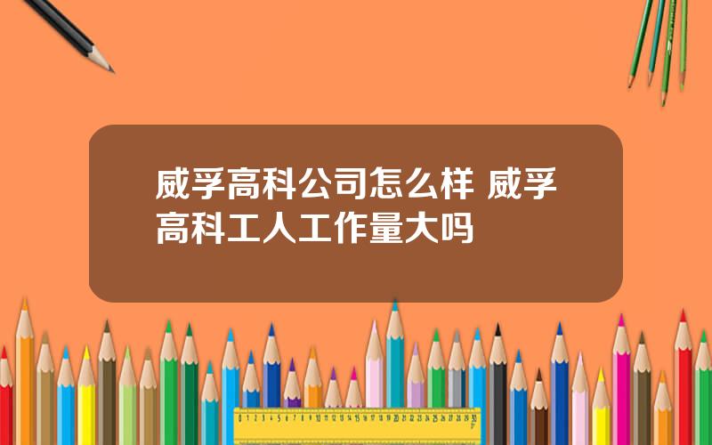 威孚高科公司怎么样 威孚高科工人工作量大吗